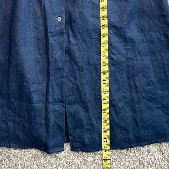 Everlane The Frolic Linen Sundress Women’s 8 Short Sleeve Deep Blue Coastal M - Picture 7 of 11